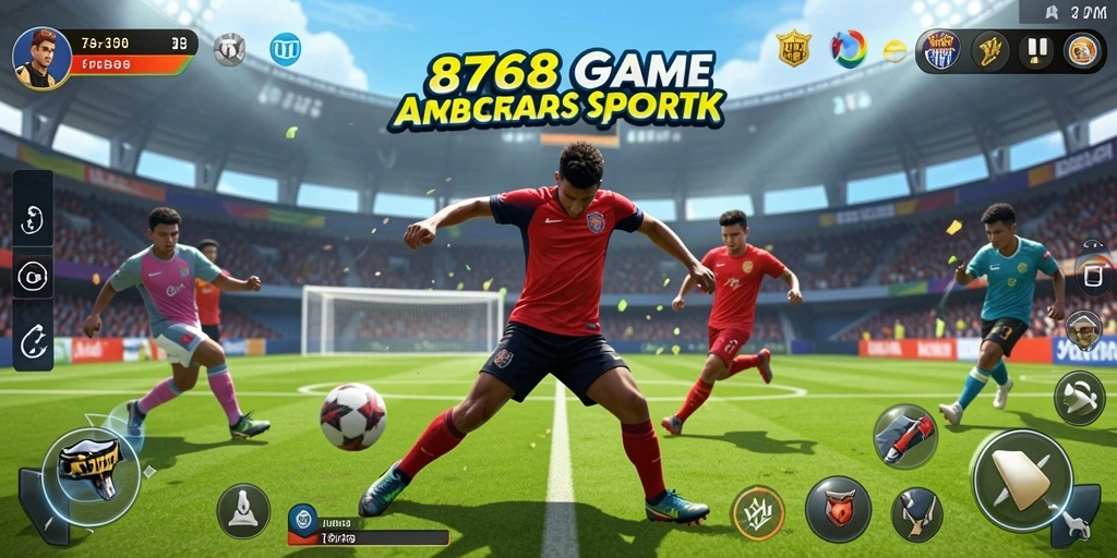 Gameplay seru dalam 8768 menampilkan aksi olahraga mendebarkan.