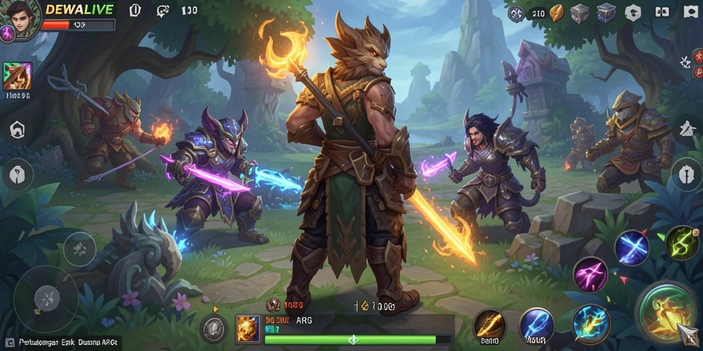Screenshot utama DEWALIVE menampilkan pertarungan seru dalam dunia ARPG.