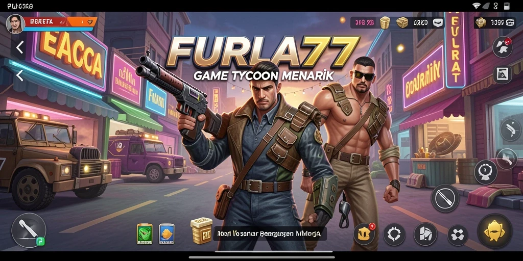 Tampilan gameplay FURLA77 yang menampilkan strategi dan pengelolaan bisnis.