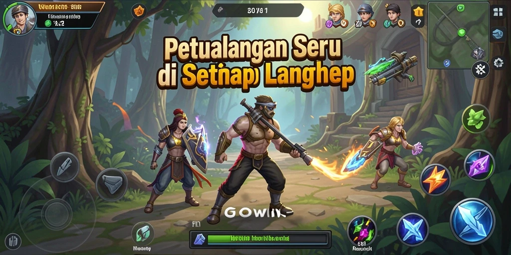 Tampilan gameplay seru dan menantang di GOWIN.