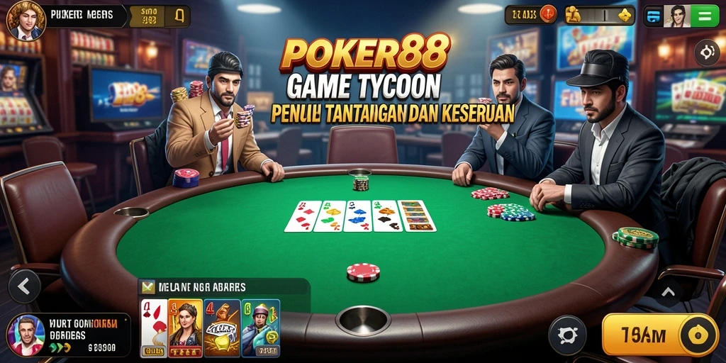 Tampilan gameplay yang seru dan menegangkan di POKER88.