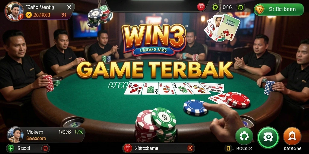 Screenshot gameplay WIN33 menunjukkan keseruan bermain Poker secara online.